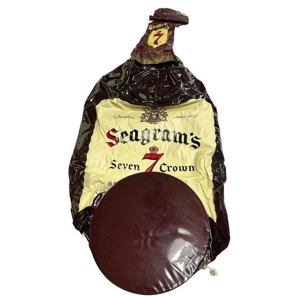 VTG Seagrams 7 Plastic Inflatable Display Bottle 28" Tall Man Cave Bar Blow Up - Picture 6 of 6
